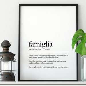 Italian Famiglia (Family) Definition Physical Print / Italy Gift Idea / Romantic Poster Print / Travel Italy Gift / Family Over Everything image 10
