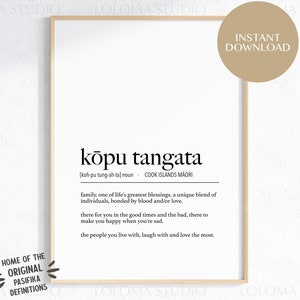Cook Islands Kopu Tangata (Family) Definition Digital Print | Cook Islander Art | Polynesian Prints | Polynesian Home Decor | Family Artwork