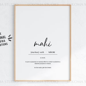 New Zealand Maori Mahi (Work) Definition Digital Print