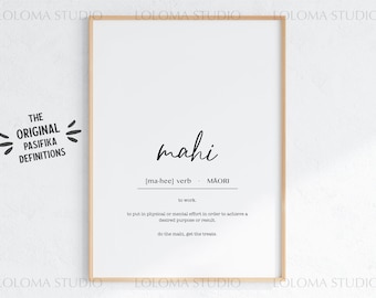 New Zealand Maori Mahi (Work) Definition Digital Print
