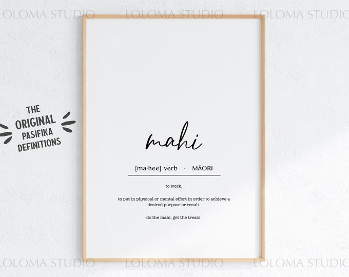 New Zealand Maori Mahi (Work) Definition Digital Print