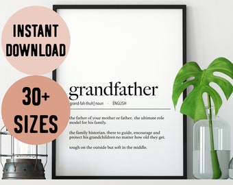 English Grandfather Definition Digital Print