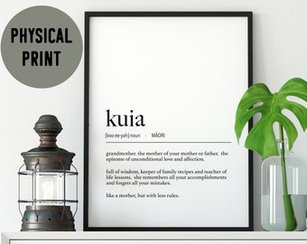 New Zealand Maori Kuia (Grandmother) Definition Physical  Print