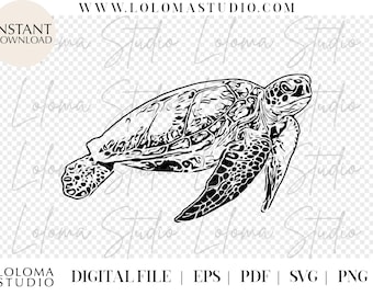 Sea Turtle SVG Design - Moana, Pacific Islands, Tropical Cricut Design, Ocean Animals, South Pacific