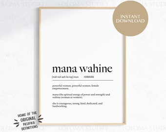 Hawaii Mana Wahine (Powerful Woman) Definition Digital Print