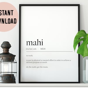 New Zealand Maori Mahi (Work) Definition Digital Print