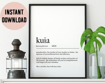 New Zealand Maori Kuia (Grandmother) Definition Digital Print