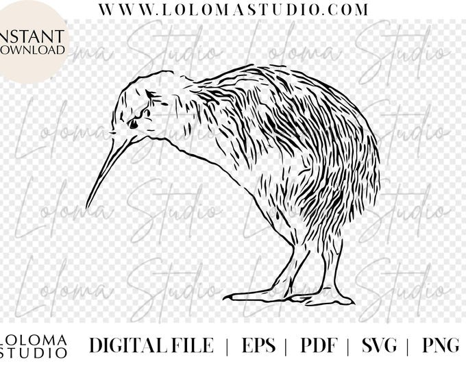 Aotearoa Nz Kiwi Bird SVG Design - SVG cut file, polynesian art, cricut design, SVG files for cricut, png, eps, pdf, new zealand svg, maori