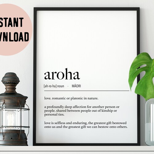 New Zealand Te Reo Maori Aroha love Definition Digital Print Etsy