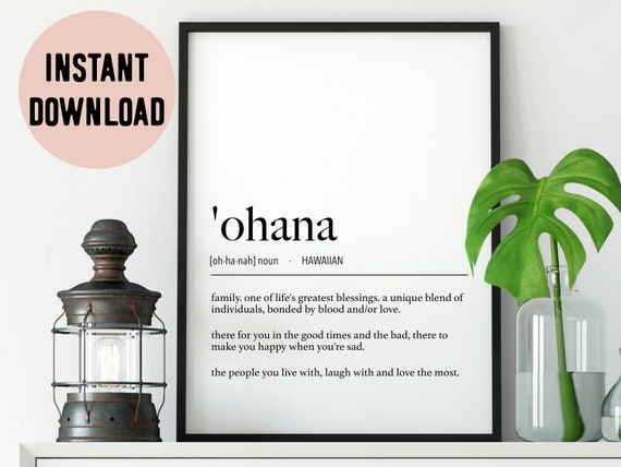 Hawaii 'ohana (family) Definition Digital Print / Ohana Means