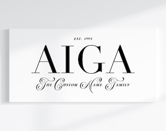 Personalised Aiga (Family) Name Canvas Print  // Aiga Quote Custom Wall Art / Custom Family Art / Customised Gift / Personal Family Print