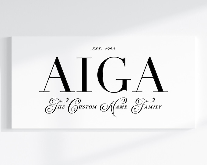 Personalised Aiga (Family) Name Canvas Print  // Aiga Quote Custom Wall Art / Custom Family Art / Customised Gift / Personal Family Print