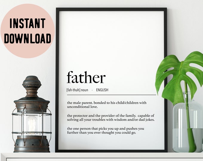 English Father Definition Digital Print