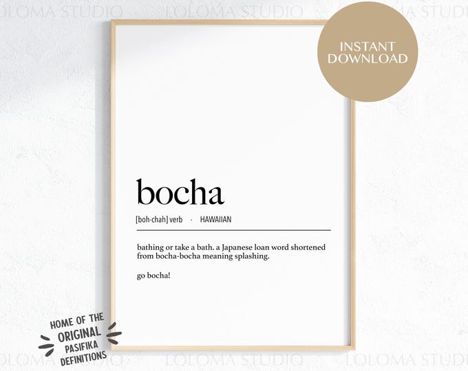 Digital Hawaii Bocha (Bathe) Definition Print / Instant Download