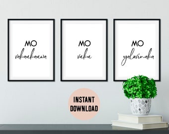 Fiji Mo Vakaukauwa, Mo Vuku, Mo Yalovinaka (Be Strong, Be Smart, Be Kind) Set of 3 Digital Print