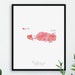 Rotuma Map Districts Portrait/ Labelled Watercolour / Digital or ...