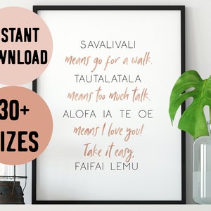 Samoa Savalivali Song Rose Gold Digital Print