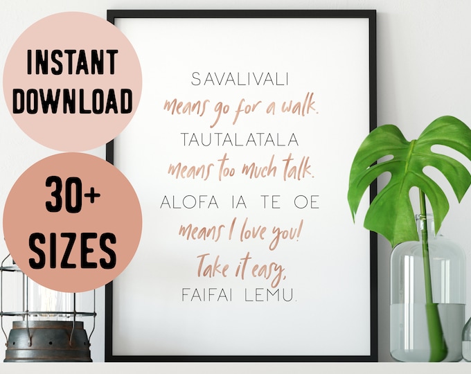 Samoa Savalivali Song Rose Gold Digital Print