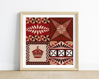 Tonga Ngatu Pattern Digital Print