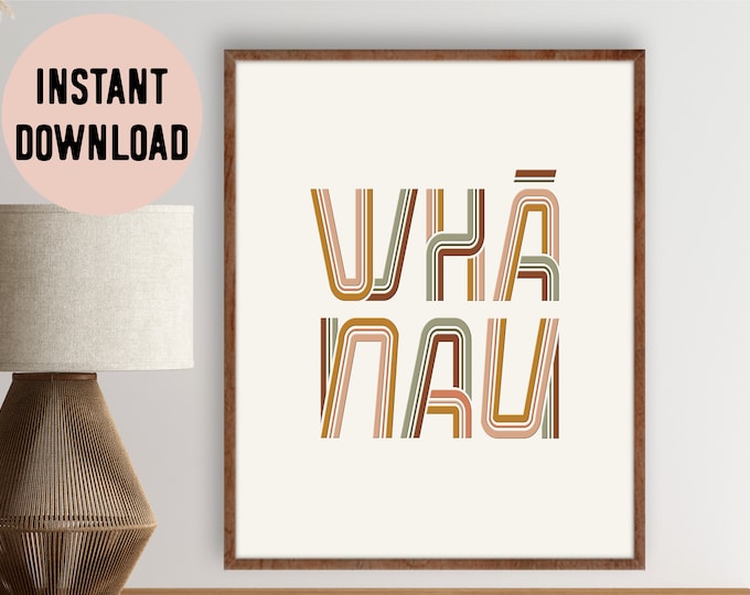 Digital New Zealand Maori Whanau (Family) Lines Neutral Digital File