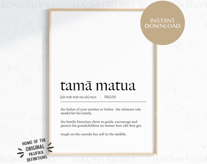 Samoa Tamā Matua (Grandfather) Definition Digital Print