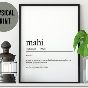 New Zealand Maori Mahi (Work) Definition Physical Print
