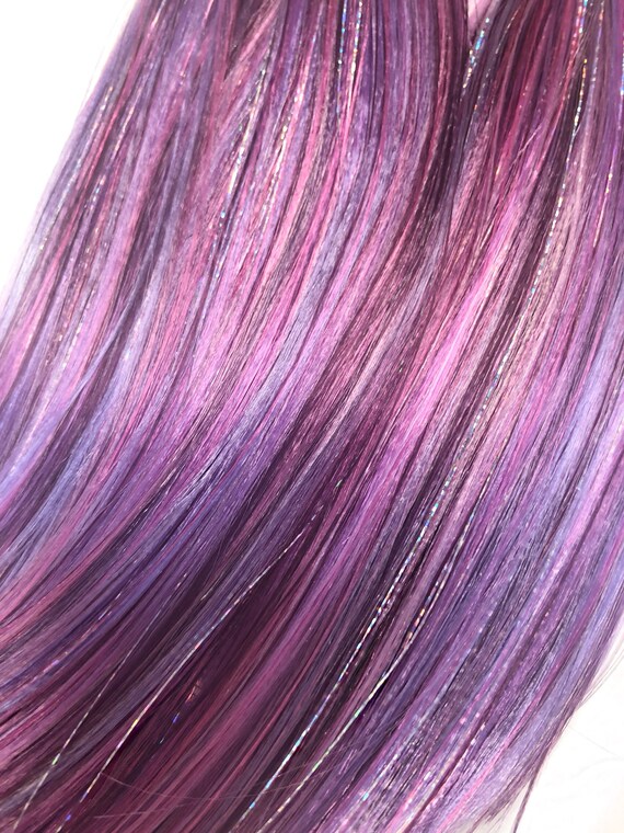 Nylon Doll Hair Deluxe Ooak Plum Purple Pink Tinsel Etsy
