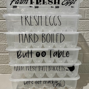 Plastic Egg Carton with lid/Reusable Egg Container/Farmhouse Egg Cartons/Fresh Egg Storage/Farm Fresh Eggs/Butt to Table/Butt Nuggets