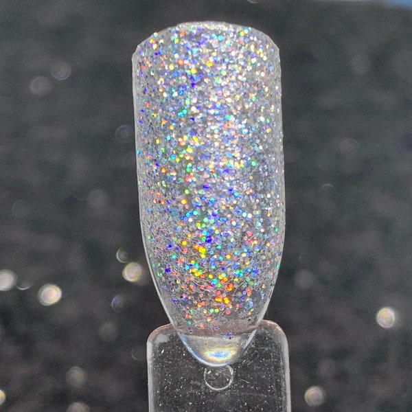 Unicorn Tears - Bright Galaxy Silver Holographic Glitter Polish Top Coat