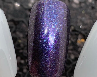 Challenger Deep - Dark Purple Shimmer Nail Polish with Gold, Blue and Pink Flecks