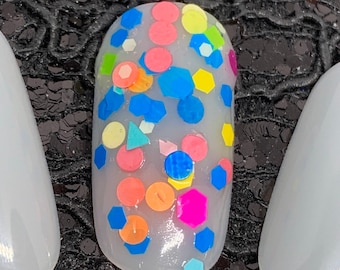 Molecule Magic - Neon Matte Glitter Nail Polish Top Coat