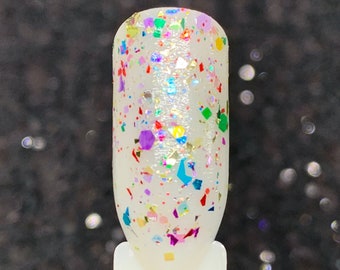 Space Junk - Rainbow Multicolor Glitter and Shreds Nail Polish Top Coat