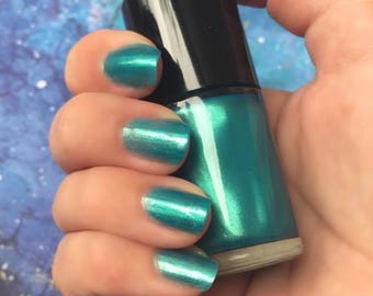 Gravity - Shimmery Blue-Green Crelly Nail Polish