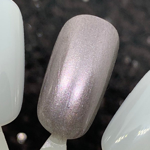 Xenomorph - Shimmery Grey Nail Polish with Subtle Pink Shimmer