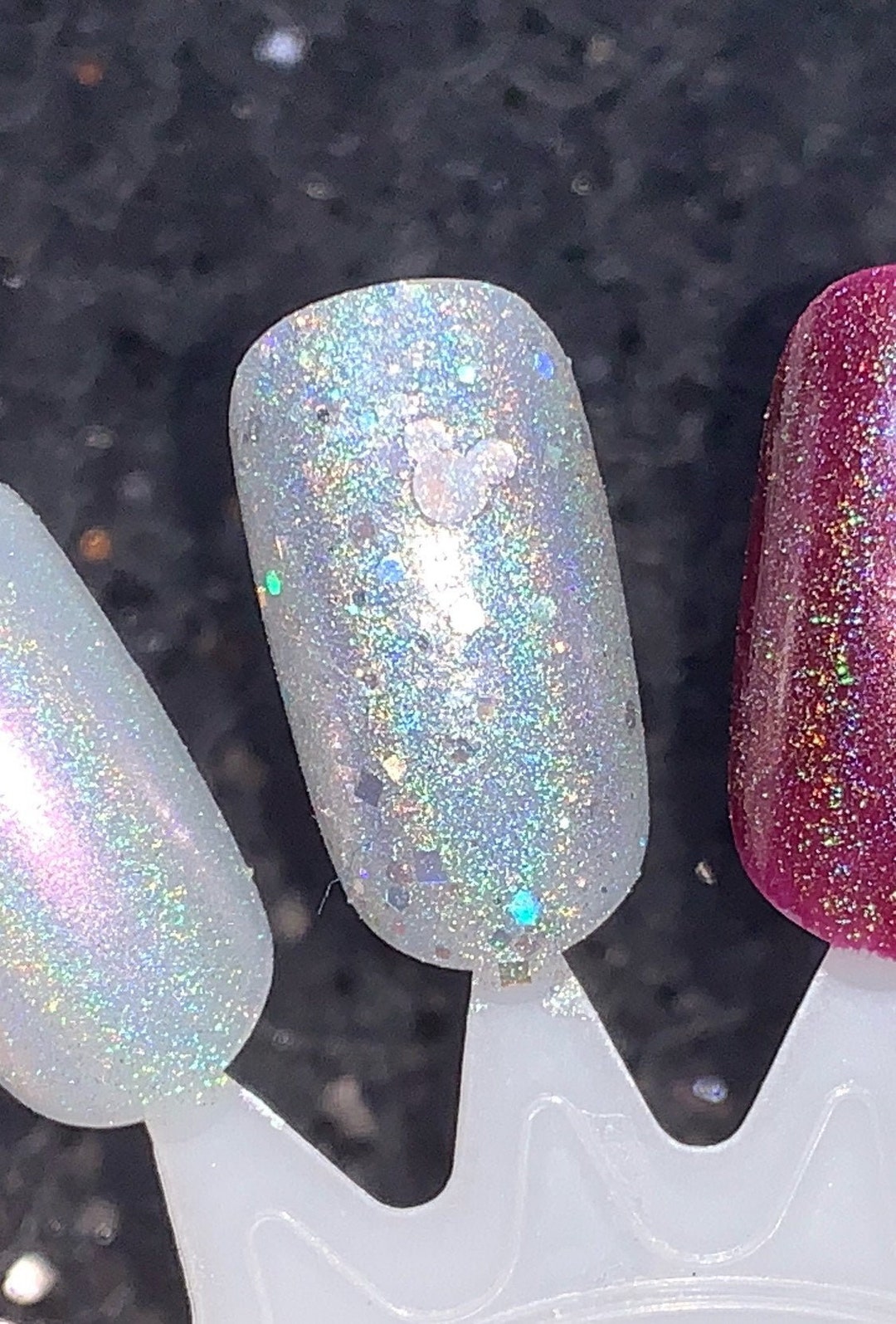 Space Mouse Silver Linear Holographic Nail Polish With Silver Holo ...