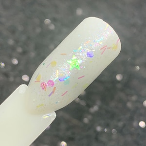 Ice Crystals - Clear Nail Polish Top Coat with Iridescent Glitter, Shimmer and Stars