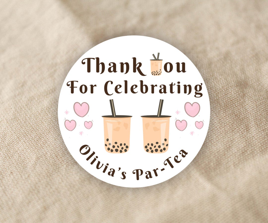 Boba Tea Favor Stickers, Boba Favor Labels, Boba Stickers, Bubble Tea ...