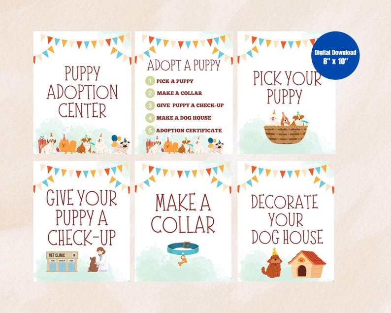 Puppy Party Games, Adopt a Puppy Party, Dog Adoption Birthday Party ...