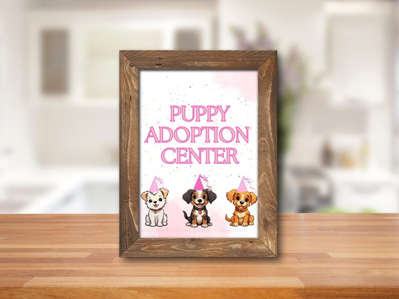 Puppy Party Signs, Adopt a Puppy Party, Dog Adoption Birthday Party ...
