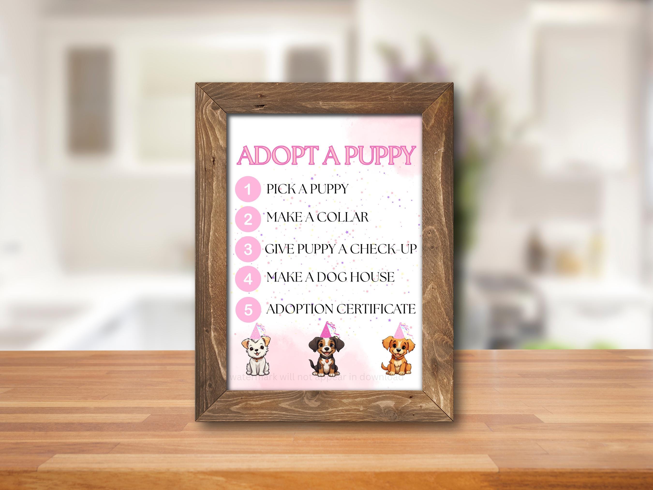 Puppy Party Signs, Adopt a Puppy Party, Dog Adoption Birthday Party ...