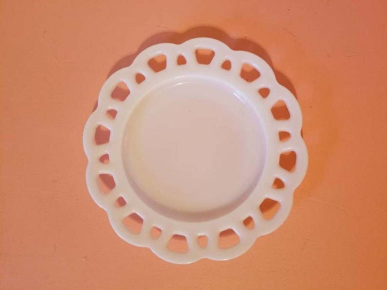 Vintage Milk White Candy Dish and Plate