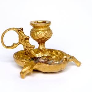 Antique Thistle Candlestick Scottish Chamberstick Brass Old Candlestick Candle Holder Candlestick Wedding Gift