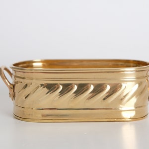 Vintage brass mini jardiniere plant box flower pot planter hand made planter rustic boho floral home decor
