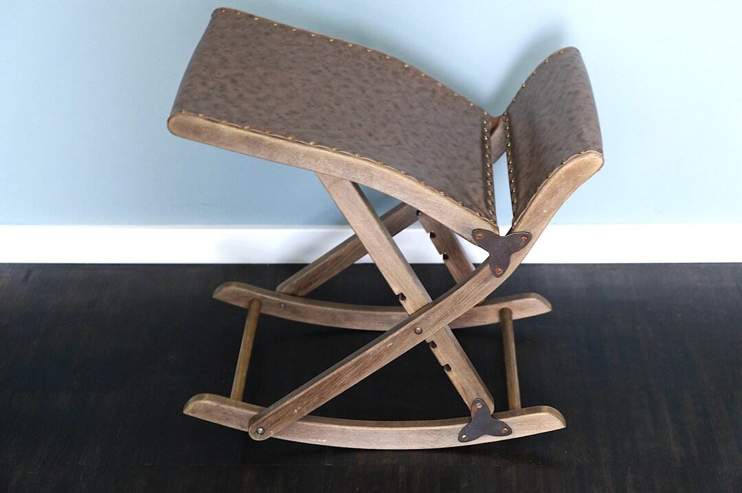 Small Rocker Stool Vintage 60s Leg Swing Foot Rocker Folding Stool Rocking Chair Footrest ...