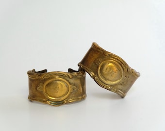 Vintage antique brass napkin rings baroque rococo look historical napkin rings table decoration equipment napkin rings holder