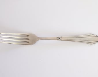 Ancien Ensemble Couteau Et Fourchette à Découpe HUSSER Strasbourg - Corne Blonde Et Inox - Années 50/60