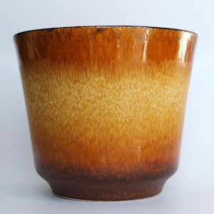 Vintage German Pottery Planter 60s Bay Keramik 43 19 Ombre Lava Glaze Planter Large! Orange Brown Flowerpot Plant Pot Cachepot Pot