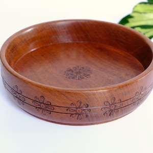 Danish vintage wooden bowl tray mcm serving bowl wooden bowl offering bowl wood bar kitchen carved carving eclectic boho decor
