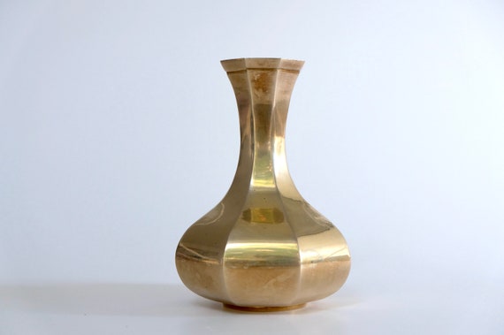 Vintage brass vase mid century modern vase brass decor