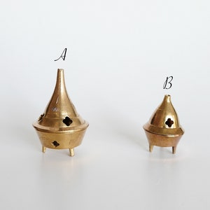 Vintage 70s Räucherkegel und stäbchen Halter Messing Bronze Mini Tajine handmade incense holder burner decor home fragrance Bild 4